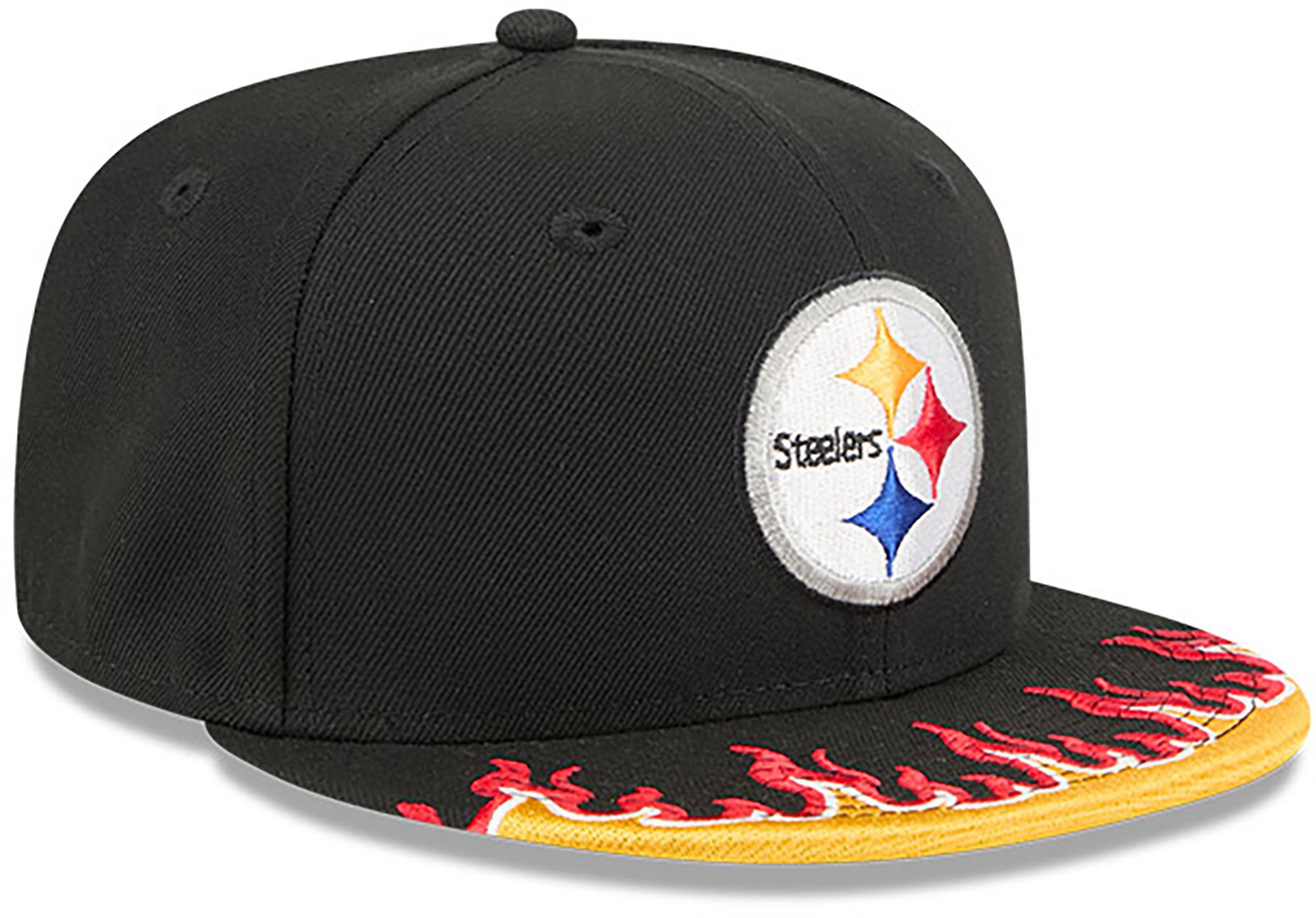 New Era Youth Pittsburgh Steelers Black Flame 9Fifty Adjustable Hat product image