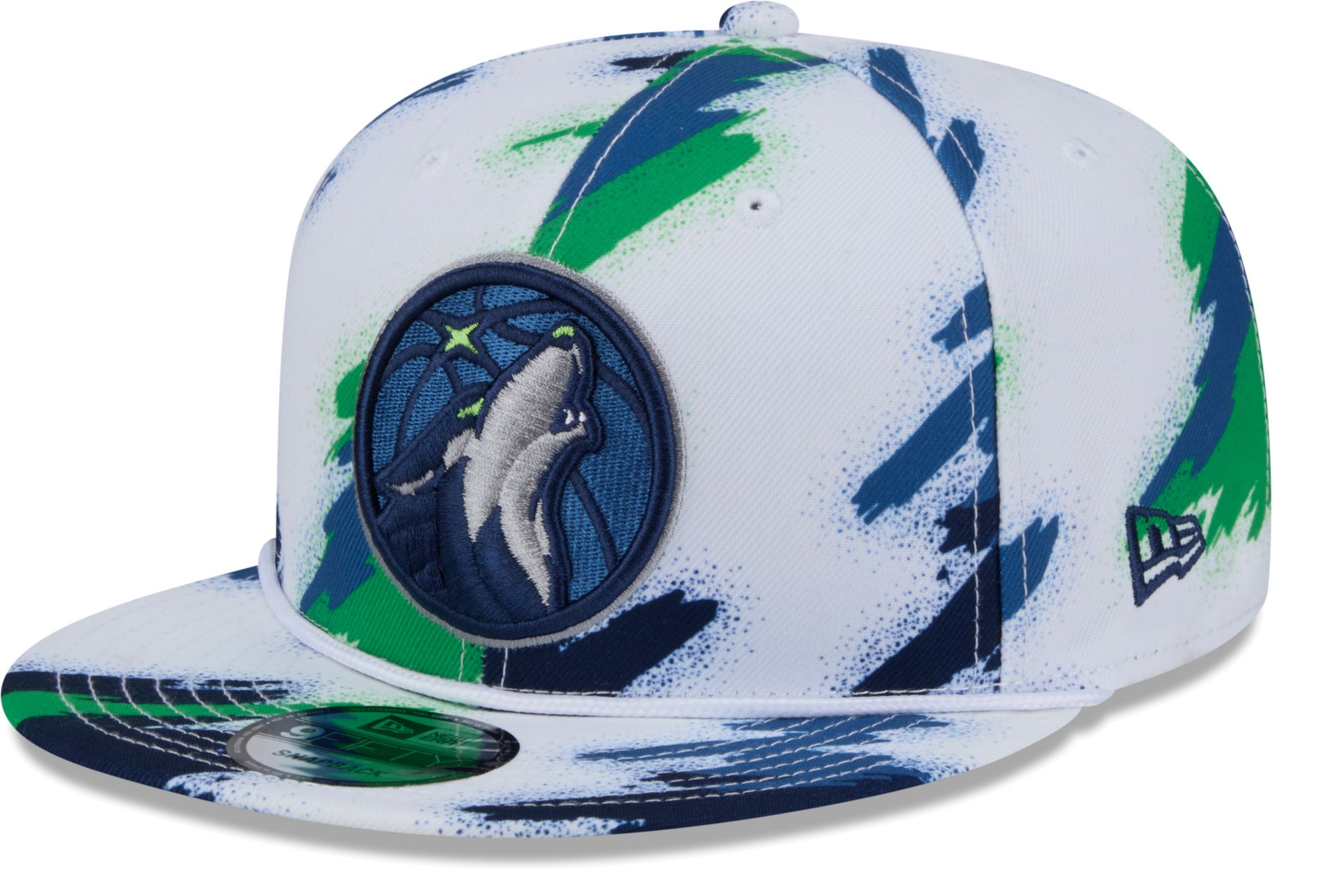 New Era Youth Minnesota Timberwolves White Paint 9Fifty A-Frame Adjustable Hat product image