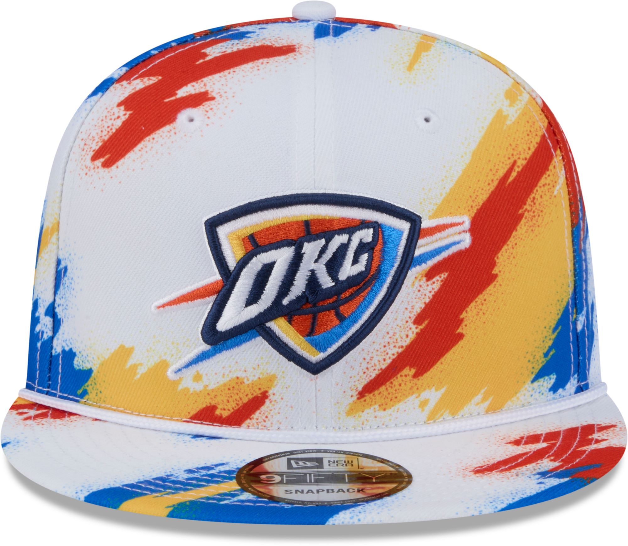 New Era Youth Oklahoma City Thunder White Paint 9Fifty A-Frame Adjustable Hat product image