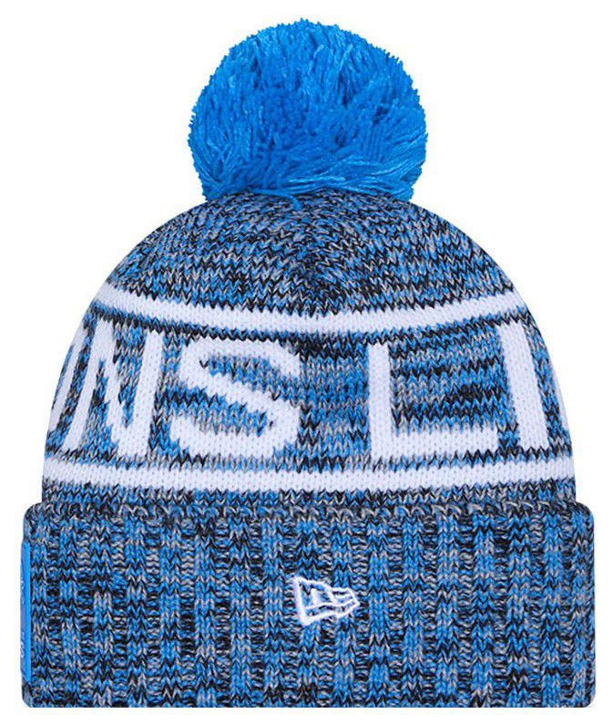 New Era Adult Detroit Lions Medium Blue Sideline Sport Knit Beanie product image