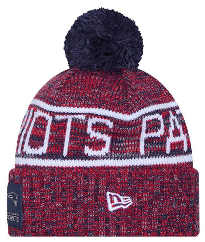 New Era Adult New England Patriots Dark Blue Sideline Sport Knit Beanie product image