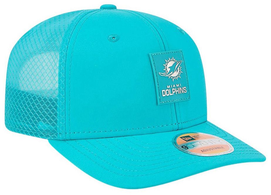 New Era Adult Miami Dolphins Sideline 2025 Aqua 9Seventy Adjustable Trucker Hat product image