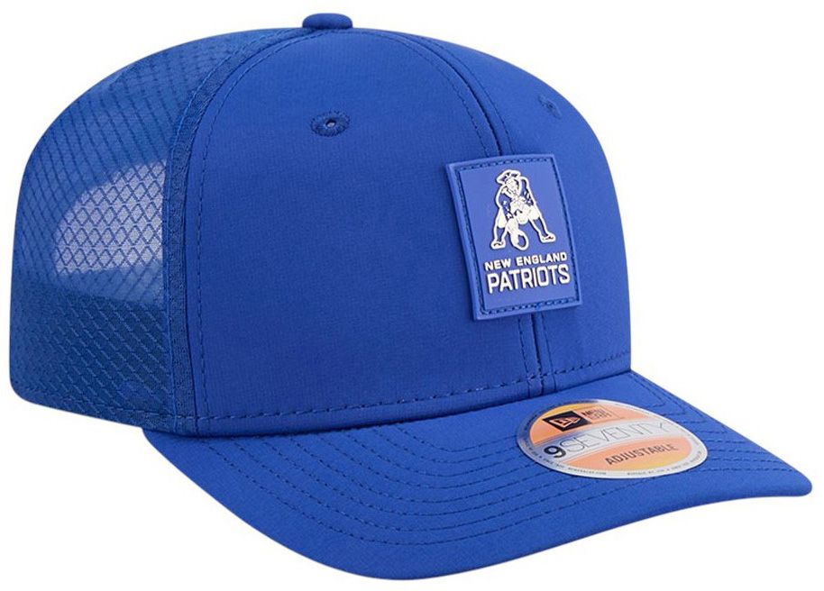 New Era Adult New England Patriots Sideline 2025 Throwback Medium Blue 9Seventy Adjustable Trucker Hat product image