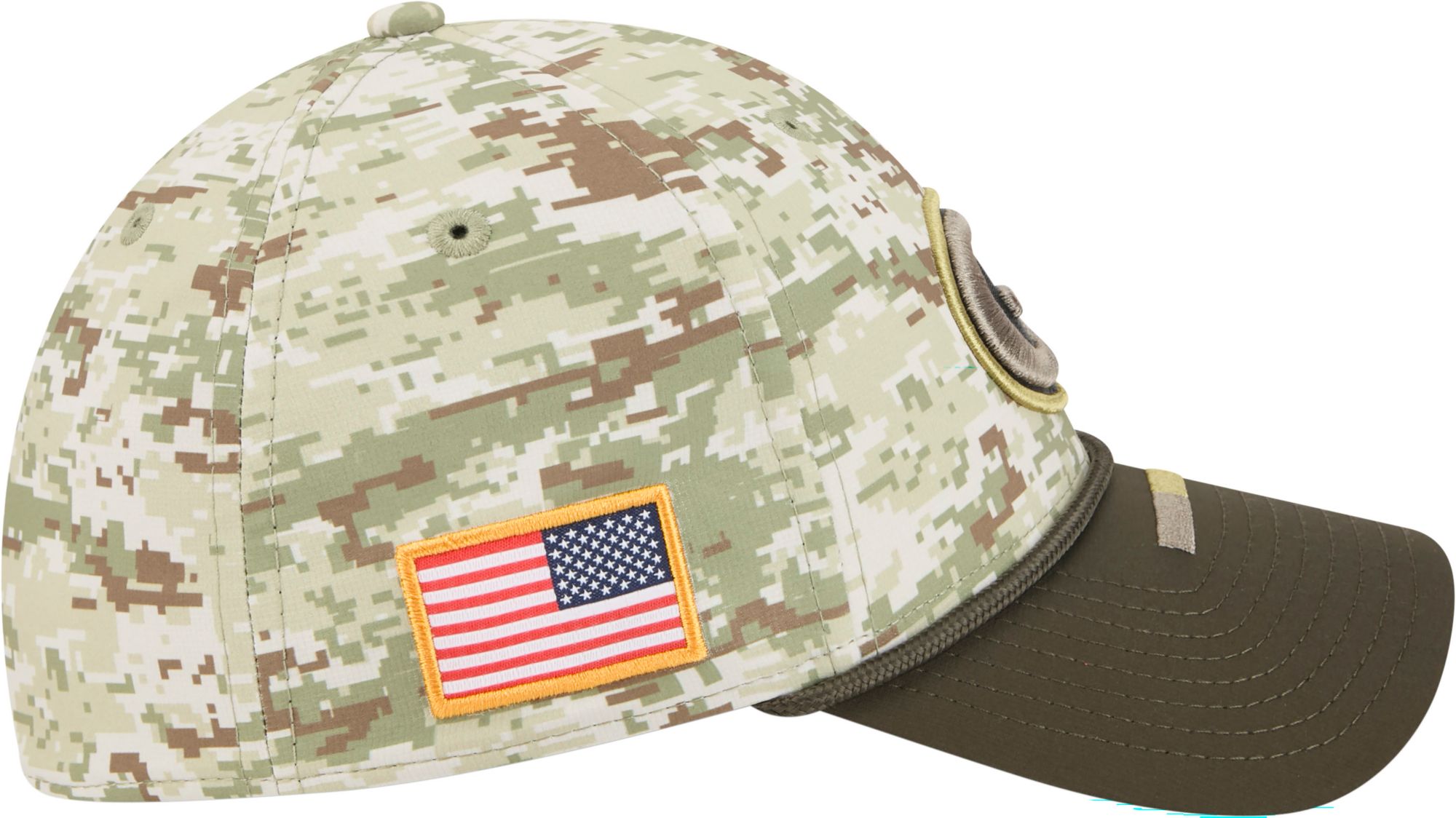 New Era Adult Green Bay Packers Camo Salute To Service 2025 39Thirty Stretch Fit Hat product image