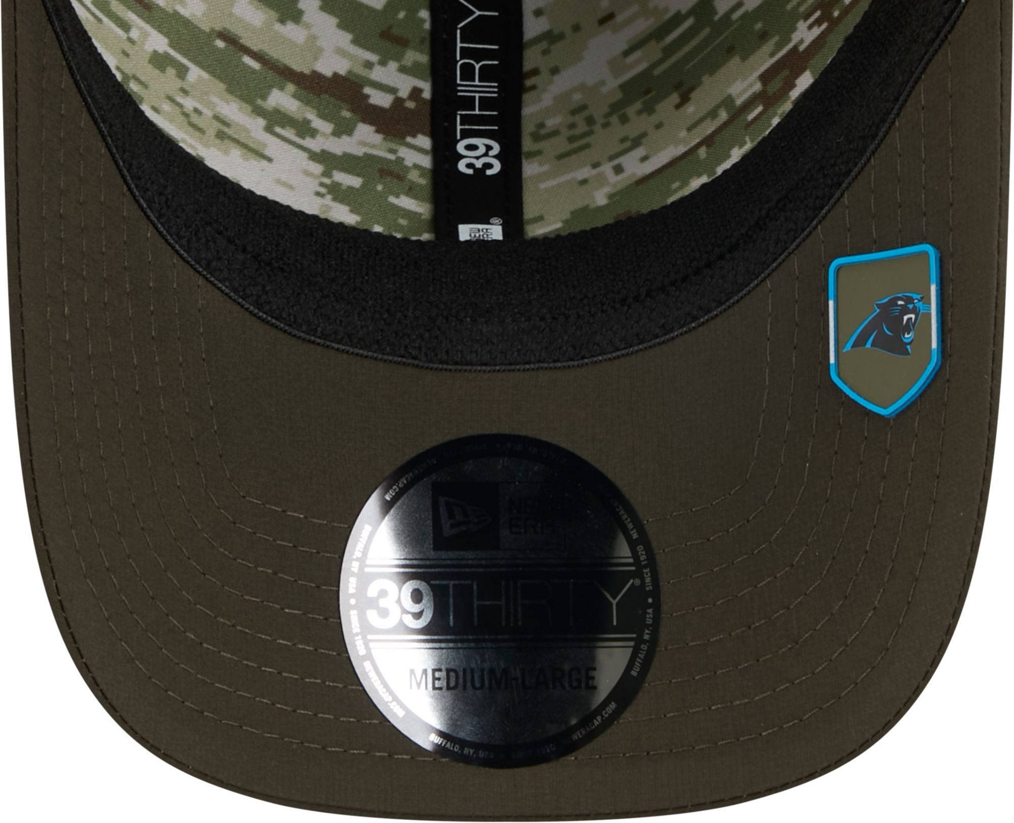 New Era Adult Carolina Panthers Dark Moss Salute To Service 2025 39Thirty Stretch Fit Hat product image