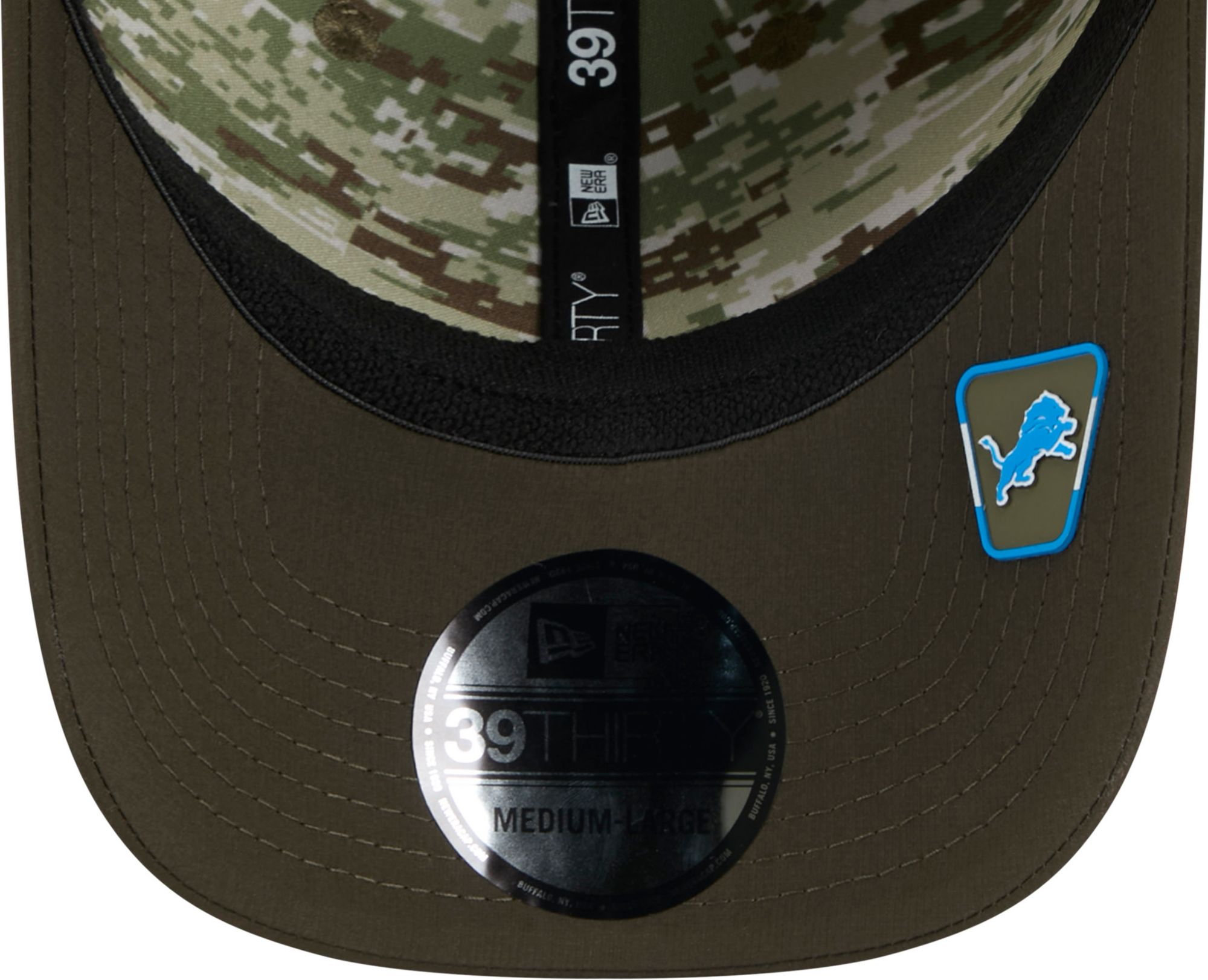 New Era Adult Detroit Lions Dark Moss Salute To Service 2025 39Thirty Stretch Fit Hat product image