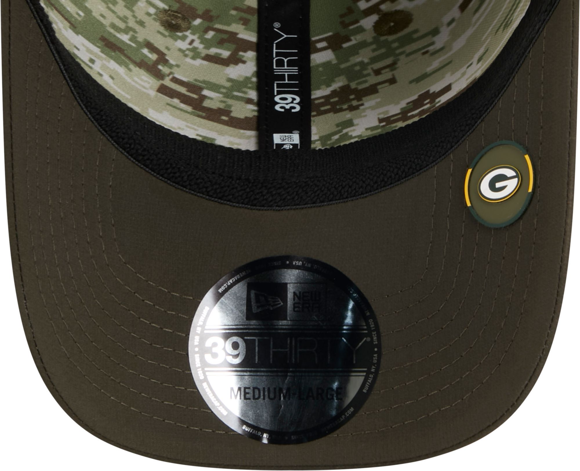 New Era Adult Green Bay Packers Dark Moss Salute To Service 2025 39Thirty Stretch Fit Hat product image