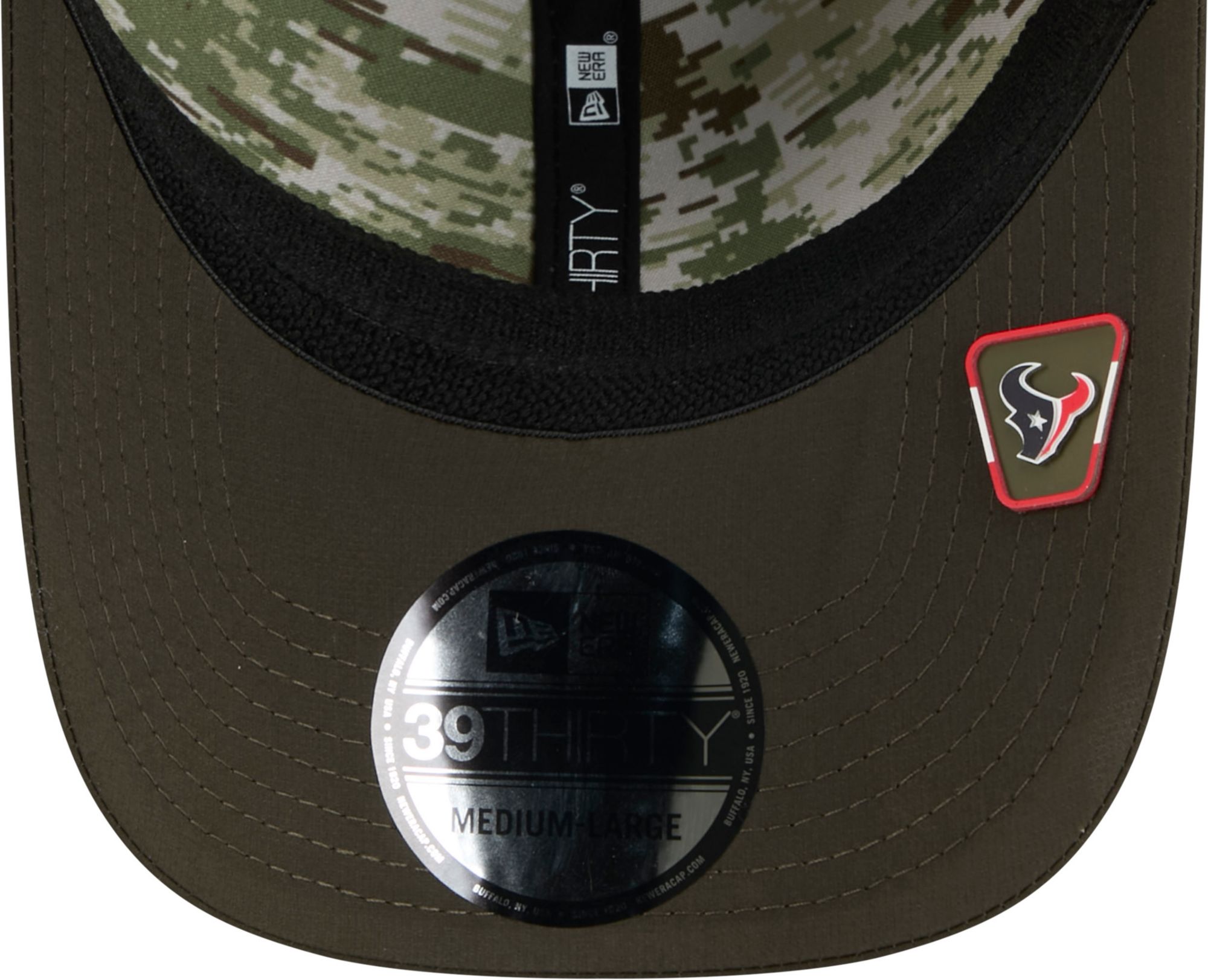 New Era Adult Houston Texans Dark Moss Salute To Service 2025 39Thirty Stretch Fit Hat product image