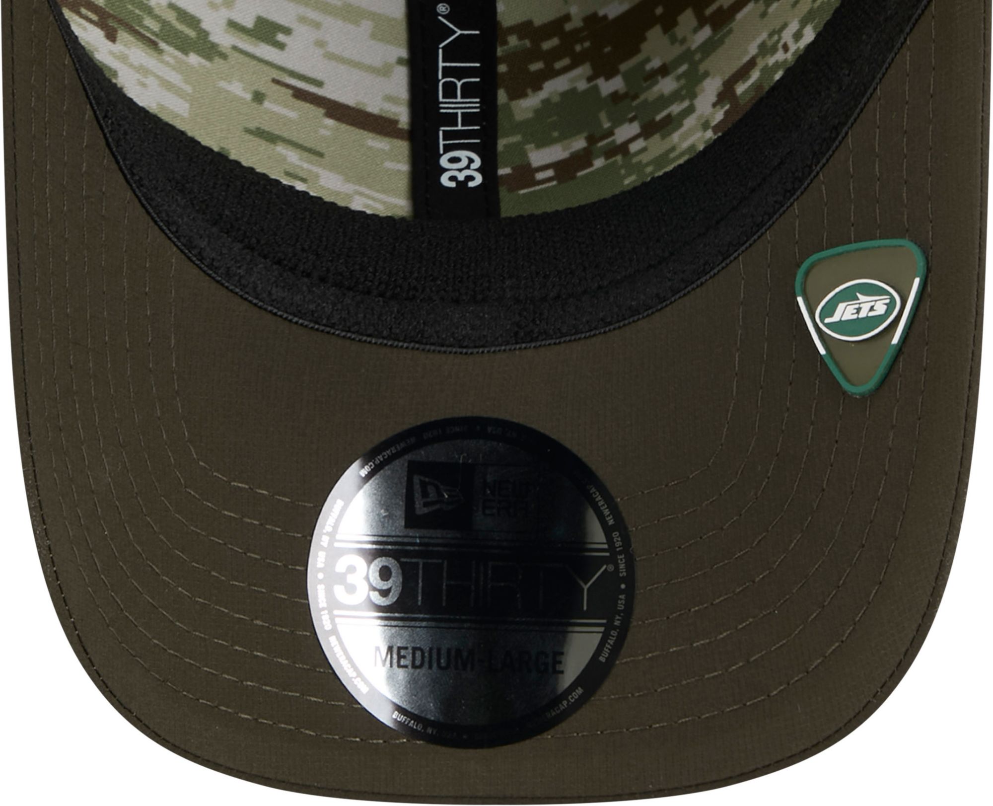 New Era Adult New York Jets Dark Moss Salute To Service 2025 39Thirty Stretch Fit Hat product image
