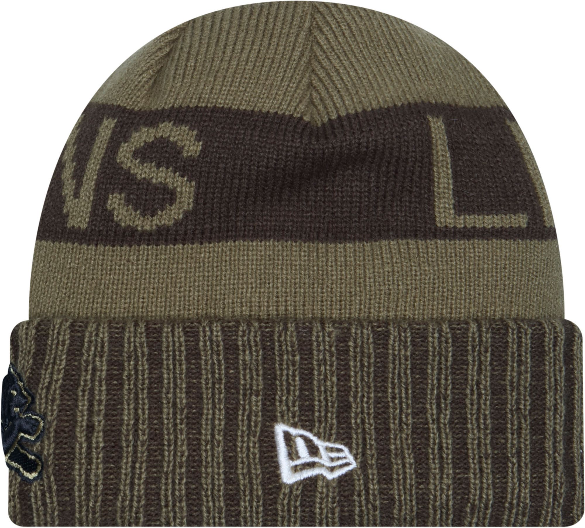 New Era Adult Detroit Lions Salute To Service 2025 Olive Green Knit Beanie product image