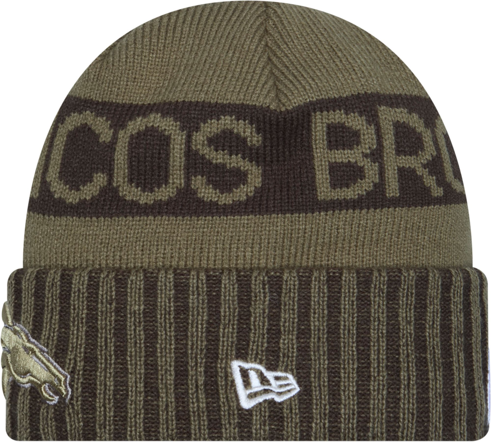 New Era Adult Denver Broncos Salute To Service 2025 Olive Green Knit Beanie product image