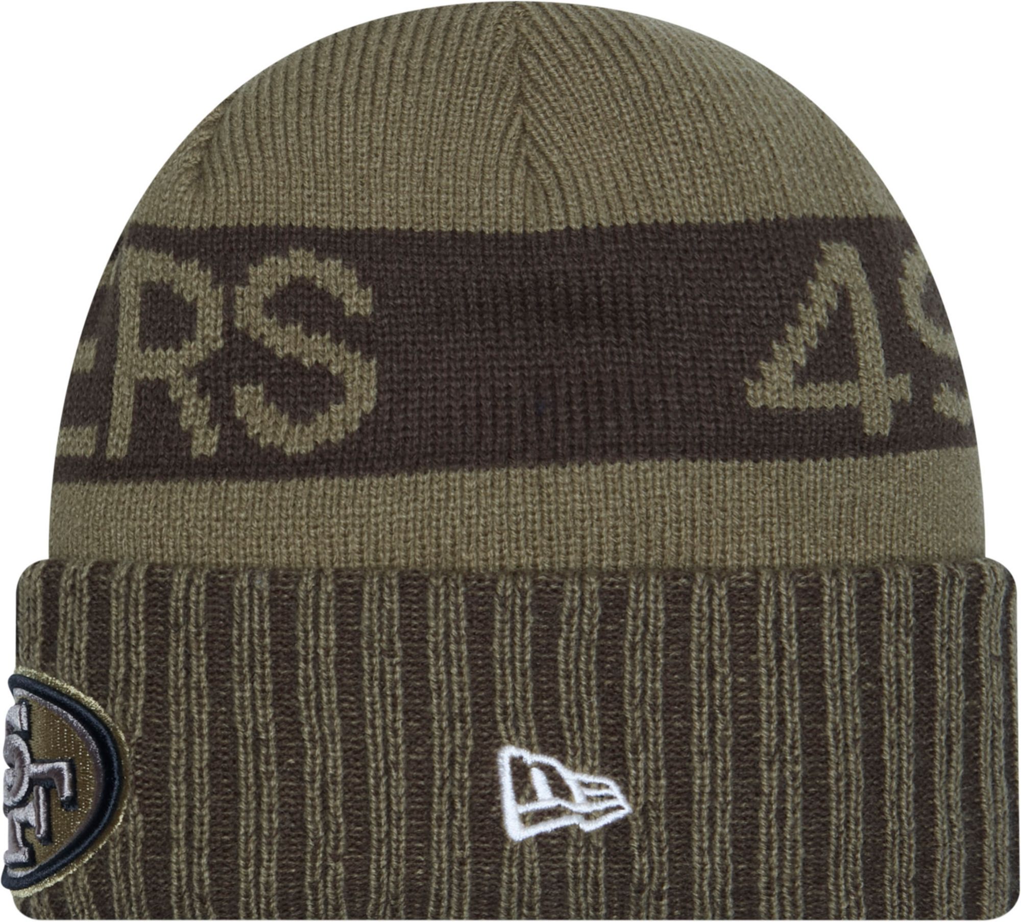 New Era Adult San Francisco 49ers Salute To Service 2025 Olive Green Knit Beanie product image
