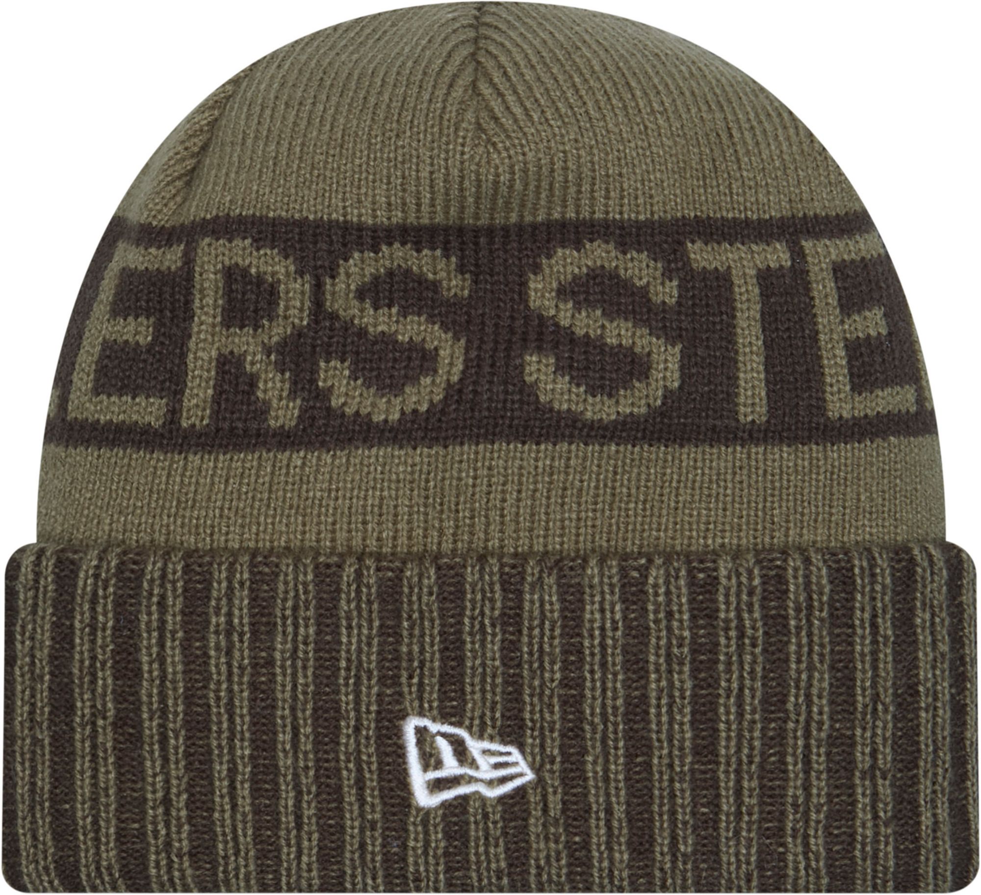 New Era Adult Pittsburgh Steelers Salute To Service 2025 Olive Green Knit Beanie product image
