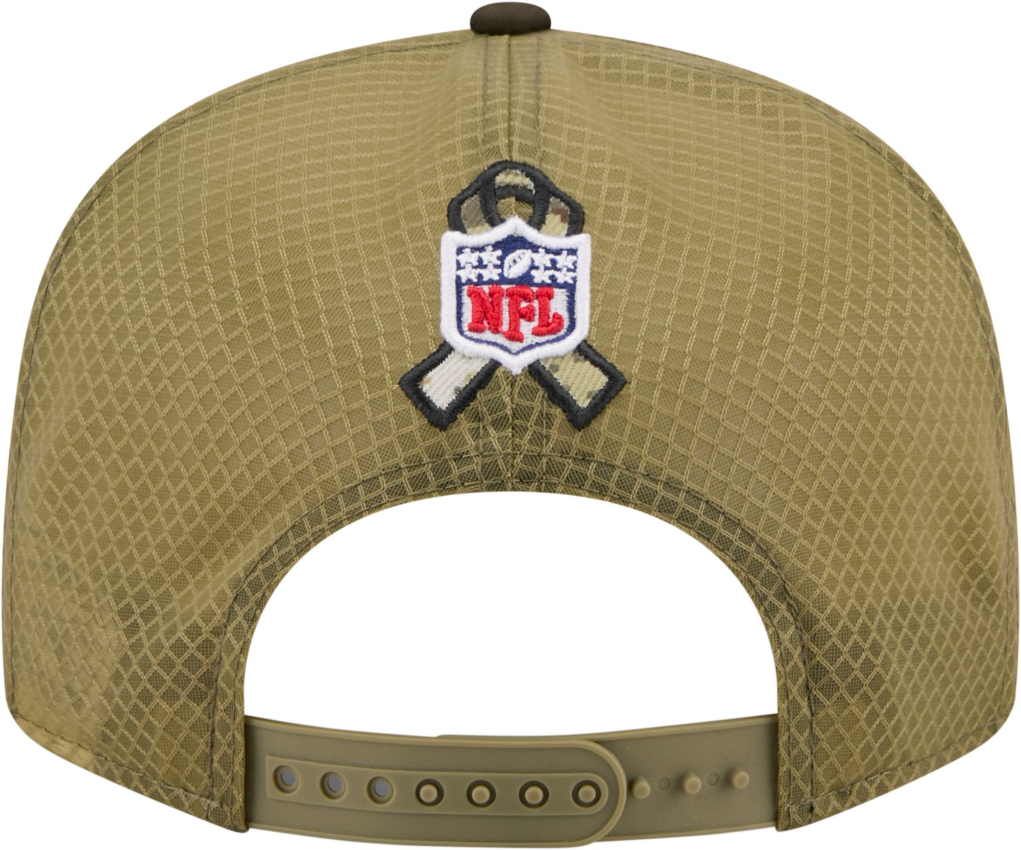 New Era Adult Detroit Lions Olive Green Salute To Service 2025 Split Panel 9Fifty Adjustable Snapback Hat product image