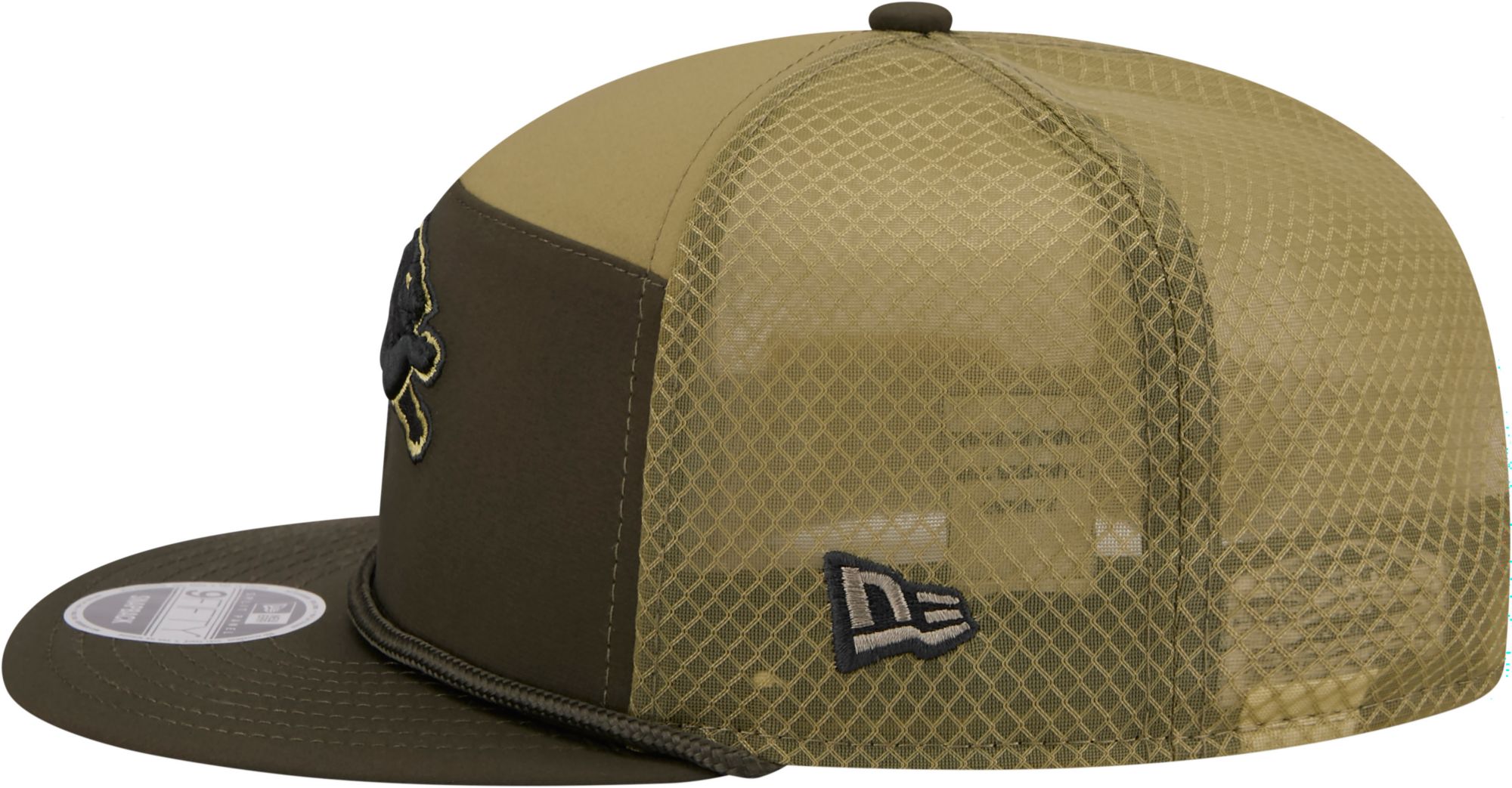 New Era Adult Detroit Lions Olive Green Salute To Service 2025 Split Panel 9Fifty Adjustable Snapback Hat product image