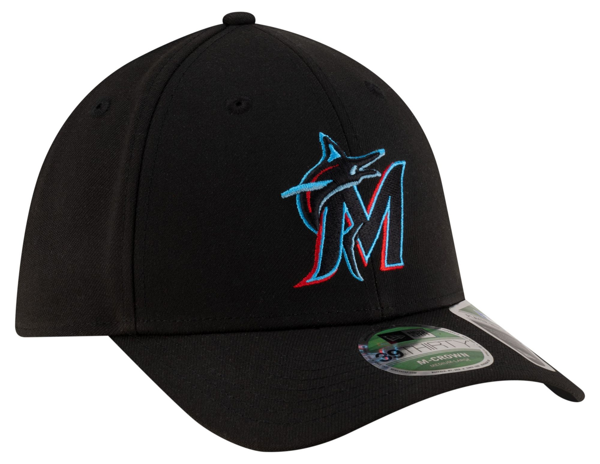 New Era Youth Miami Marlins Black Game 39Thirty Replica Player Hat product image