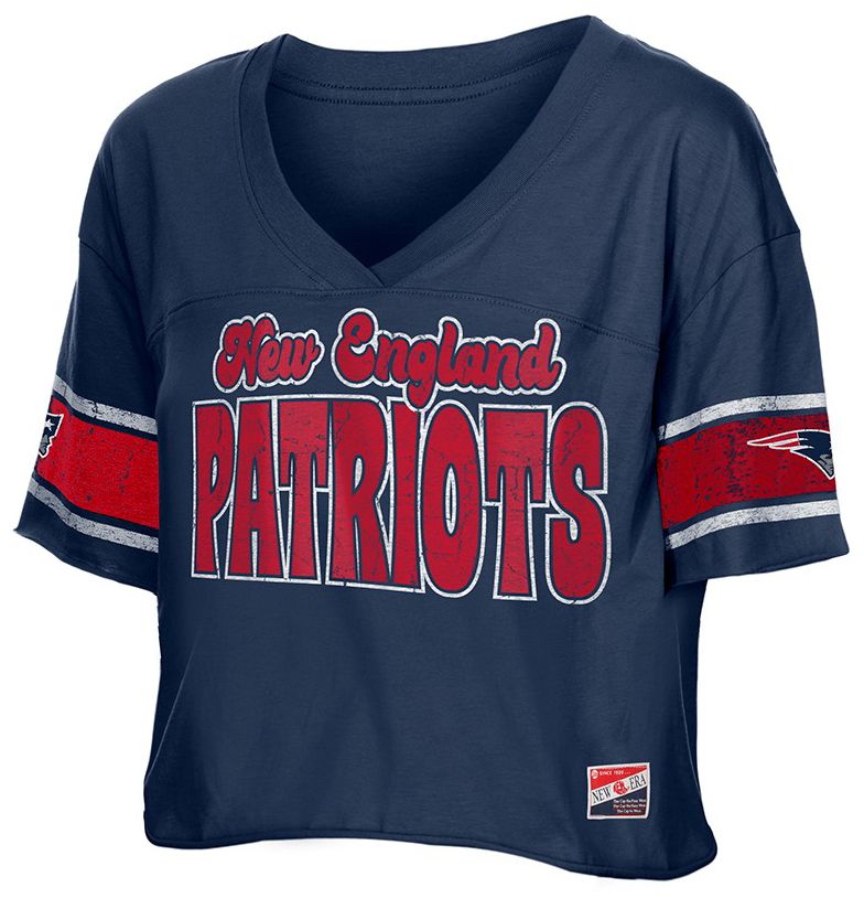 New Era Women's New England Patriots Navy Bubble Faded T-Shirt product image