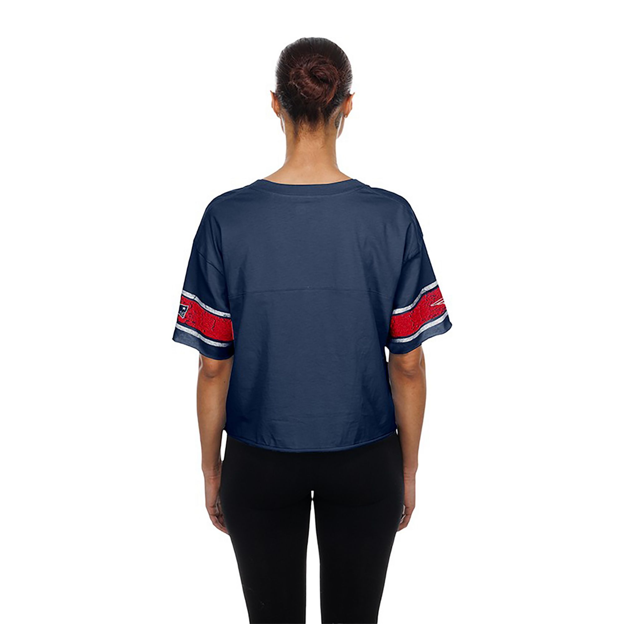 New Era Women's New England Patriots Navy Bubble Faded T-Shirt product image
