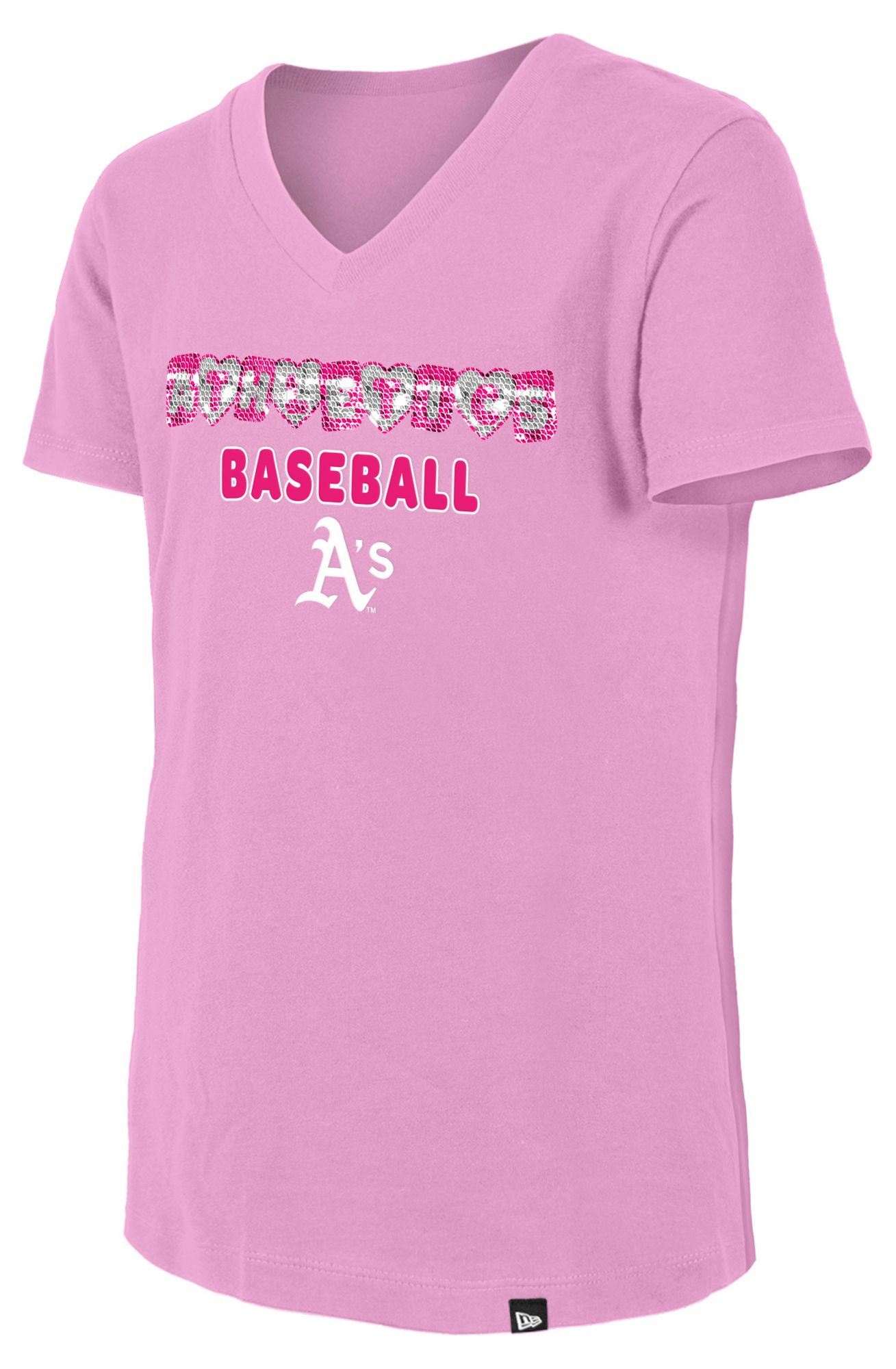 New Era Girls' Athletics Pink Flip Sequin T-Shirt product image