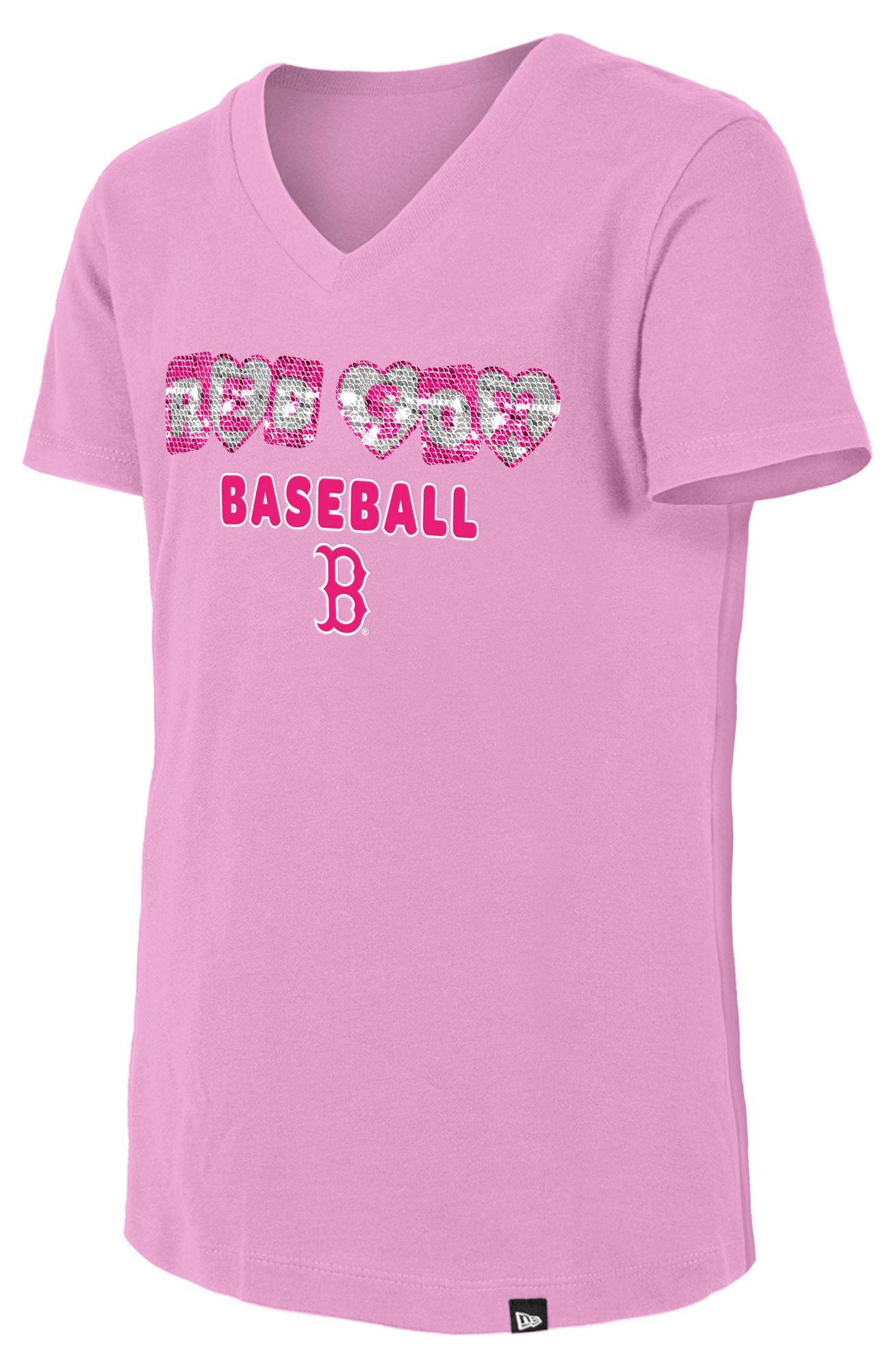 New Era Girls' Boston Red Sox Pink Sequin T-Shirt product image