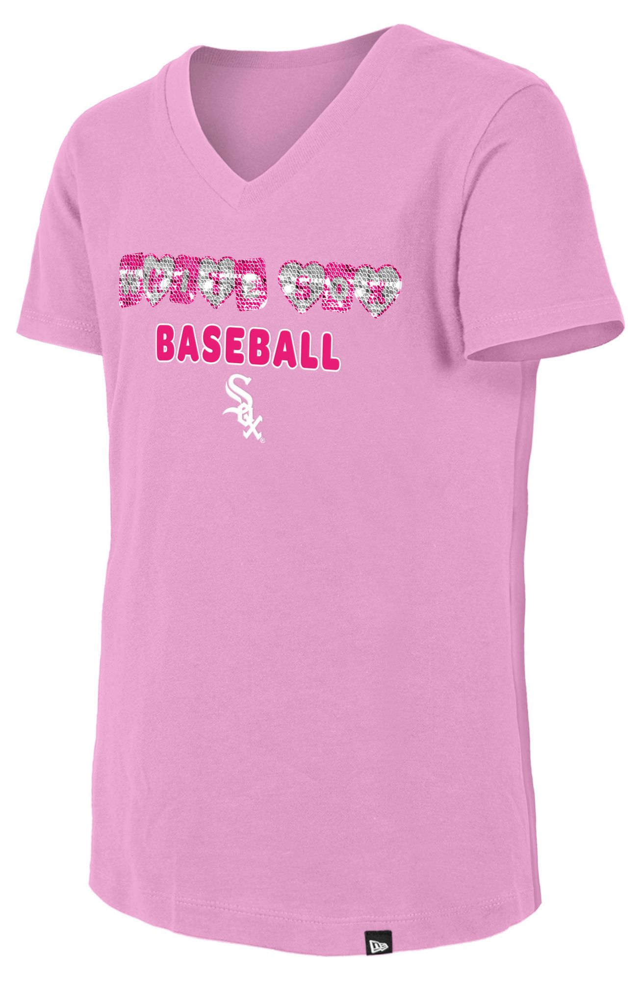 New Era Girls' Chicago White Sox Pink Sequin T-Shirt product image