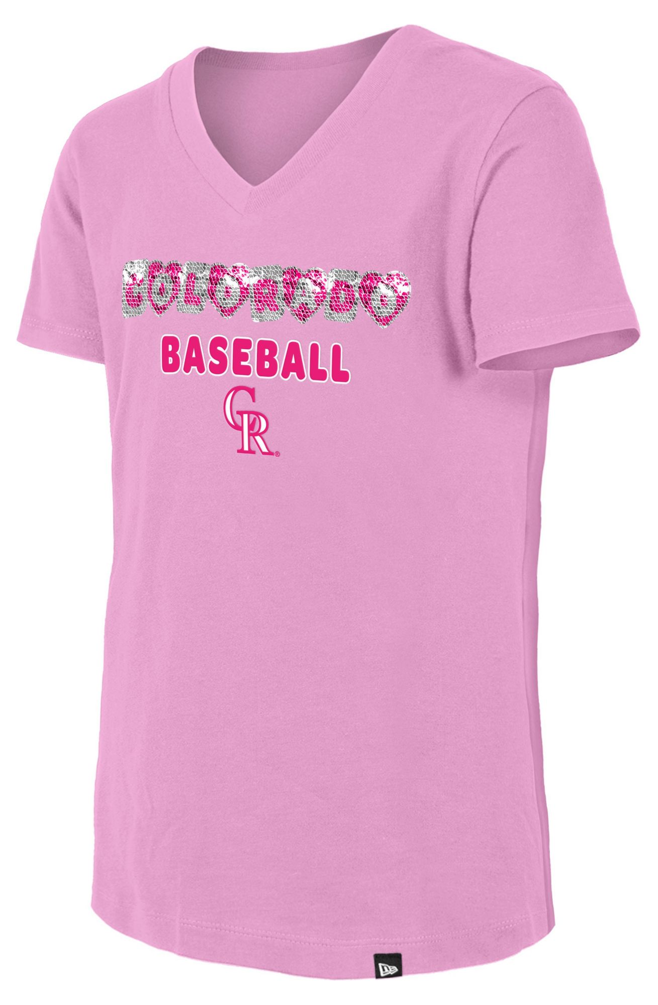 New Era Girls' Colorado Rockies Pink Sequin T-Shirt product image