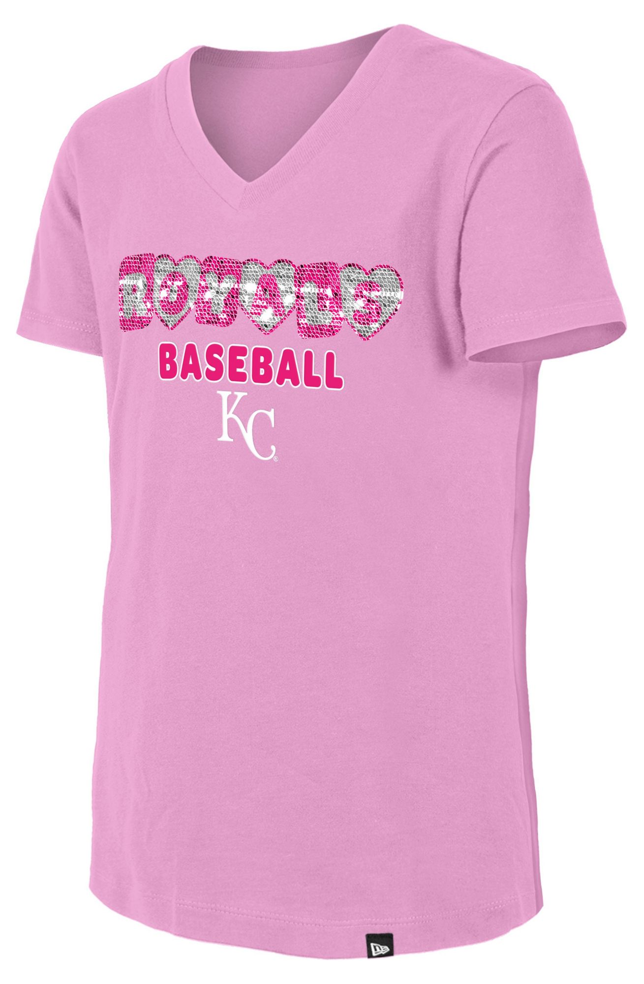 New Era Girls' Kansas City Royals Pink Sequin T-Shirt product image