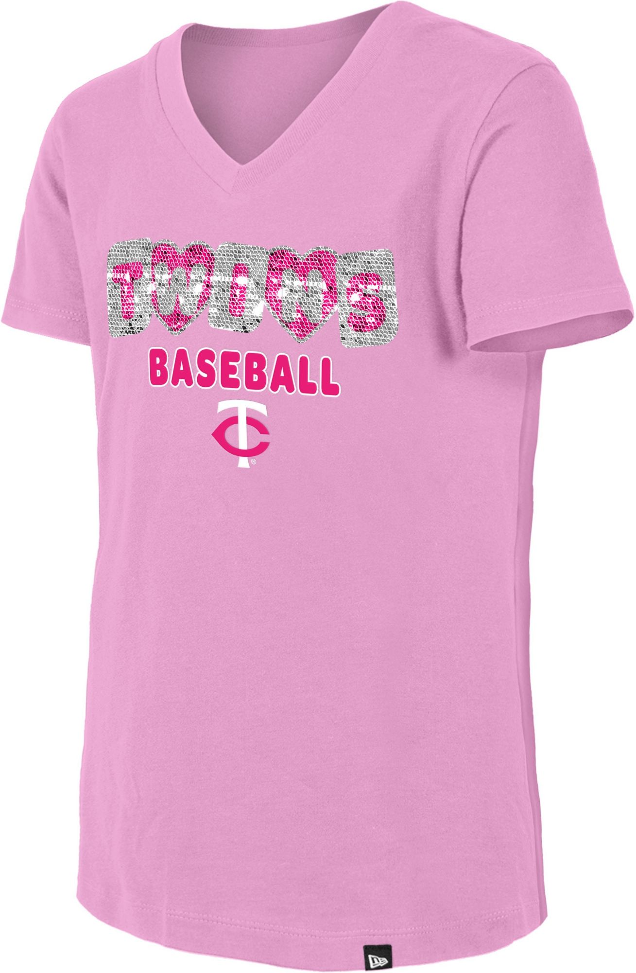 New Era Girls' Minnesota Twins Pink Sequin T-Shirt product image