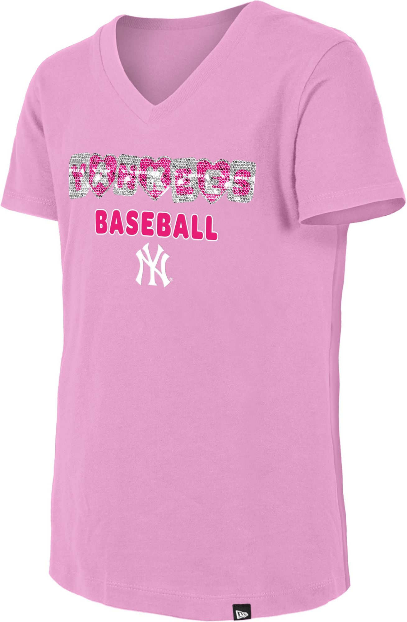 New Era Girls' New York Yankees Pink Sequin T-Shirt product image