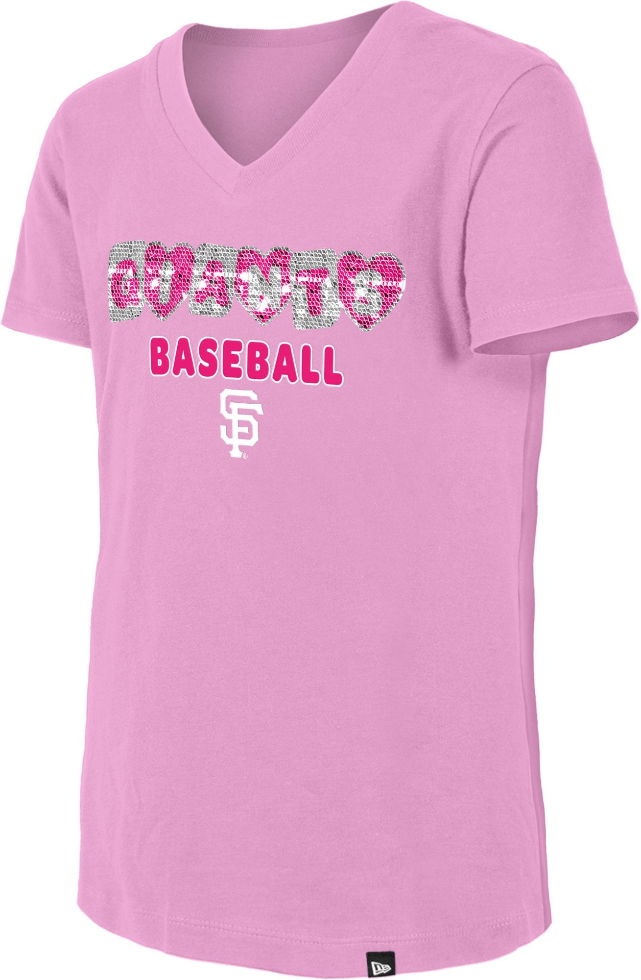 New Era Girls' San Francisco Giants Pink Sequin T-Shirt product image