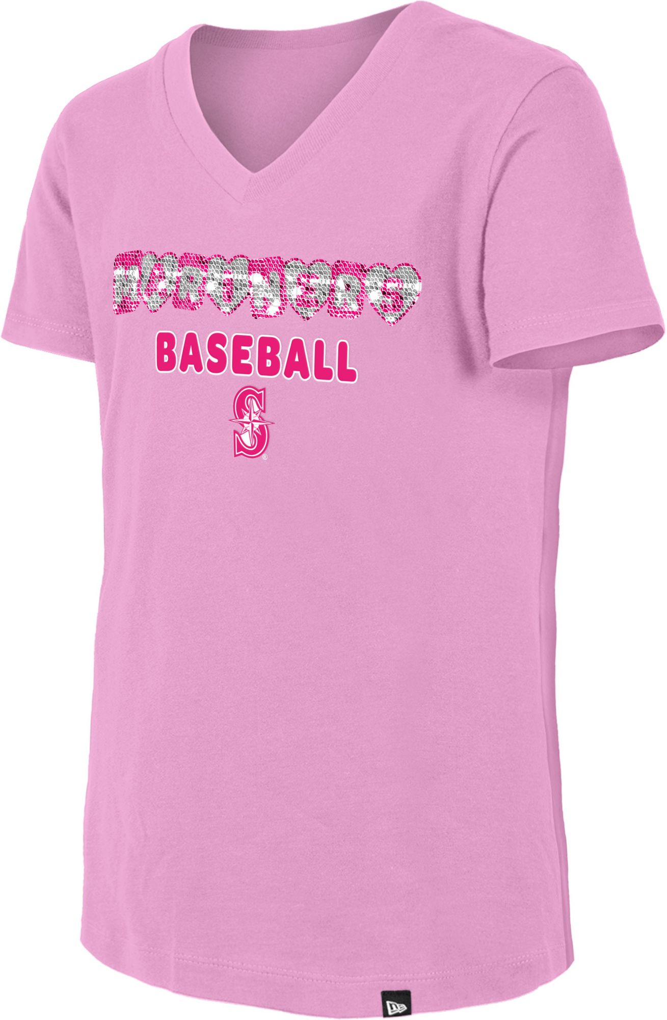 New Era Girls' Seattle Mariners Pink Sequin T-Shirt product image