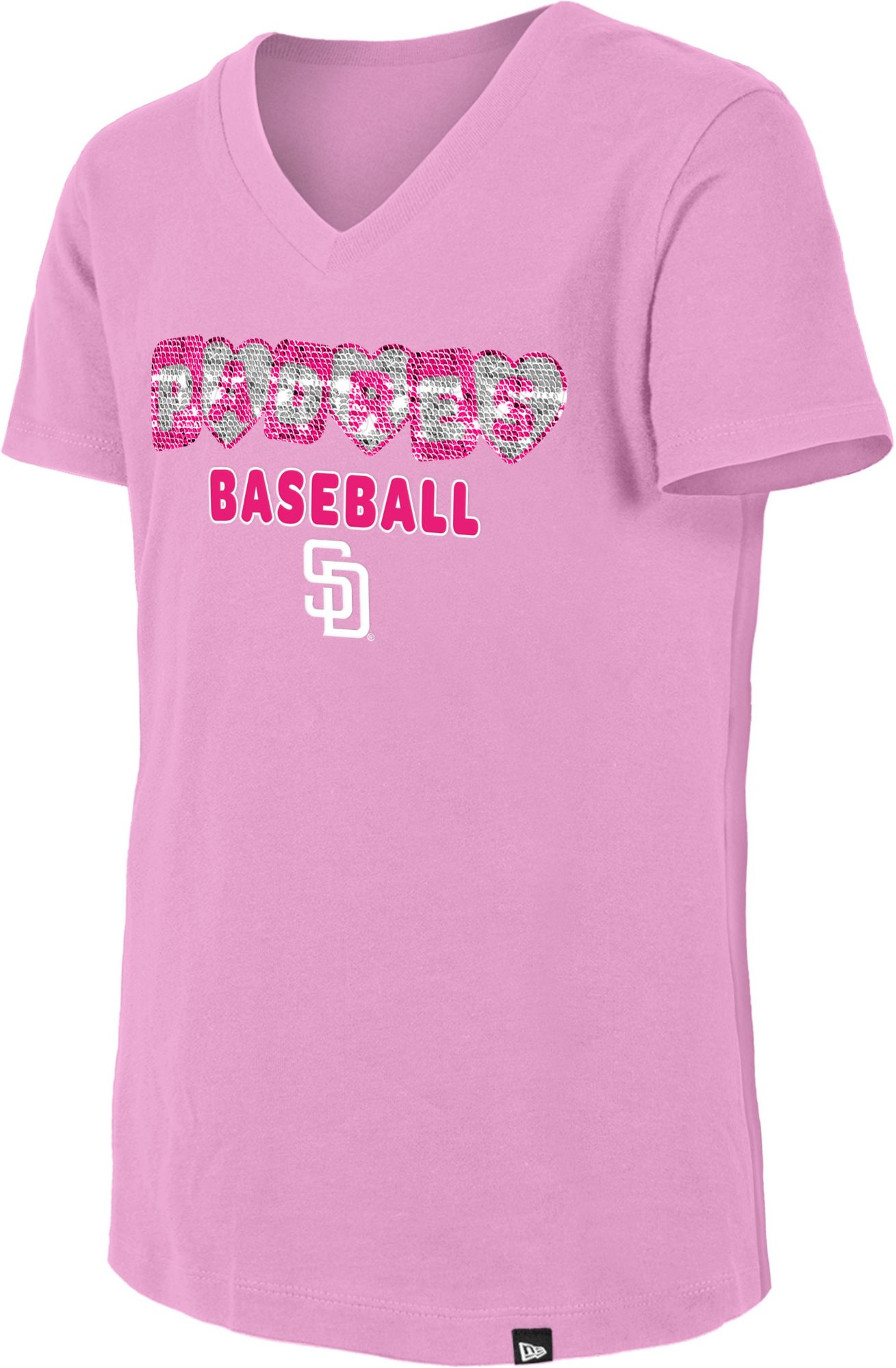 New Era Girls' San Diego Padres Pink Sequin T-Shirt product image