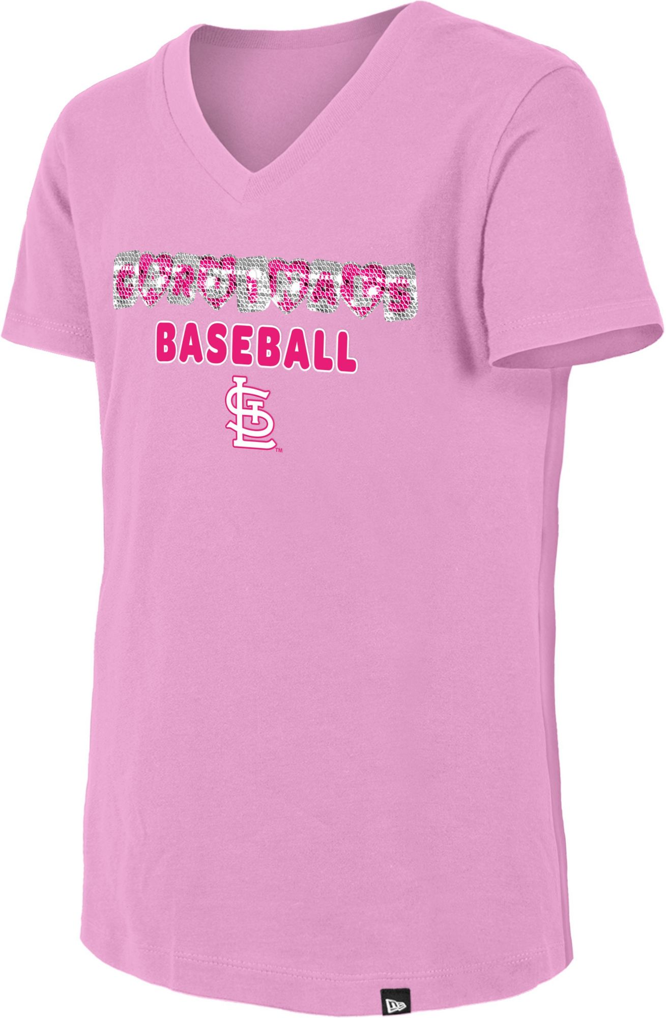 New Era Girls' St. Louis Cardinals Pink Sequin T-Shirt product image