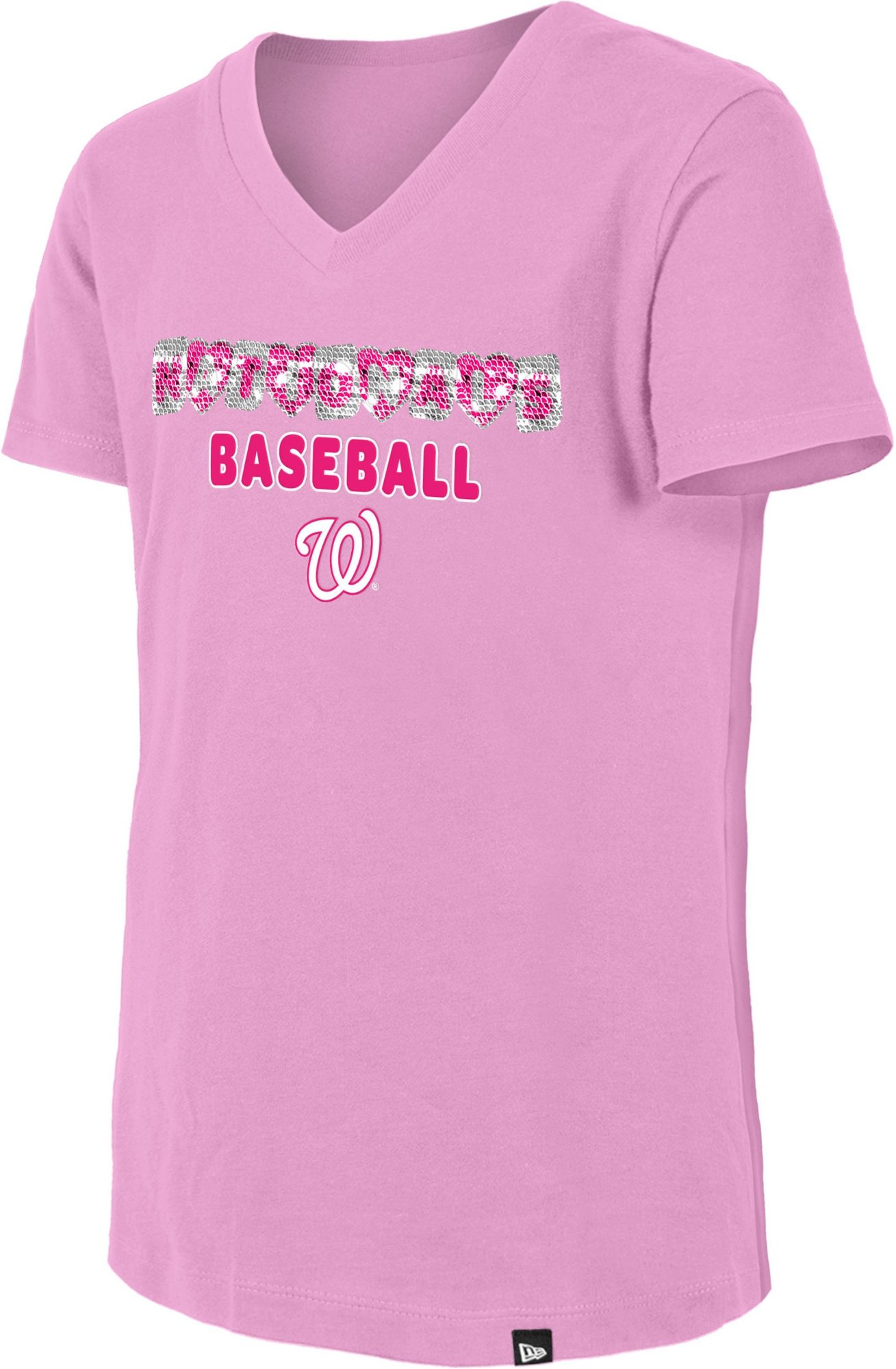 New Era Girls' Washington Nationals Pink Sequin T-Shirt product image