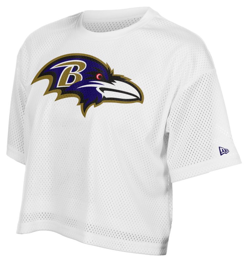New Era Women's Baltimore Ravens White Mesh Boxy T-Shirt product image