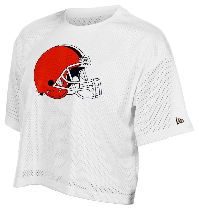 New Era Women's Cleveland Browns White Mesh Boxy T-Shirt product image