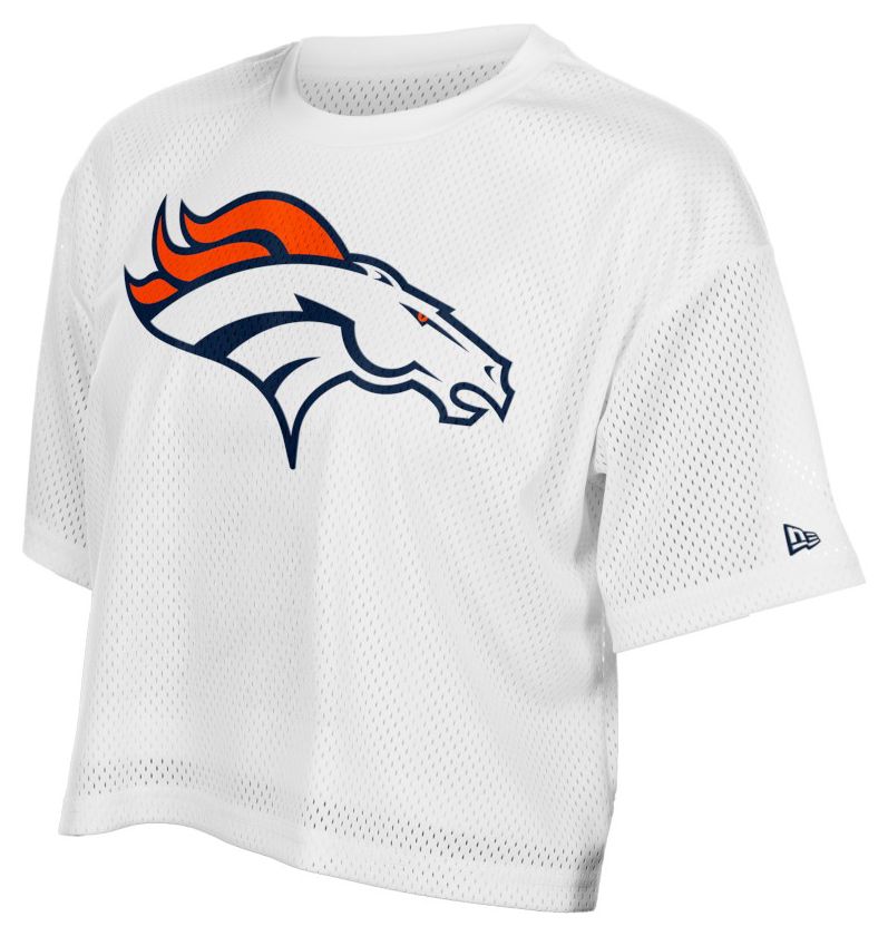 New Era Women's Denver Broncos White Mesh Boxy T-Shirt product image