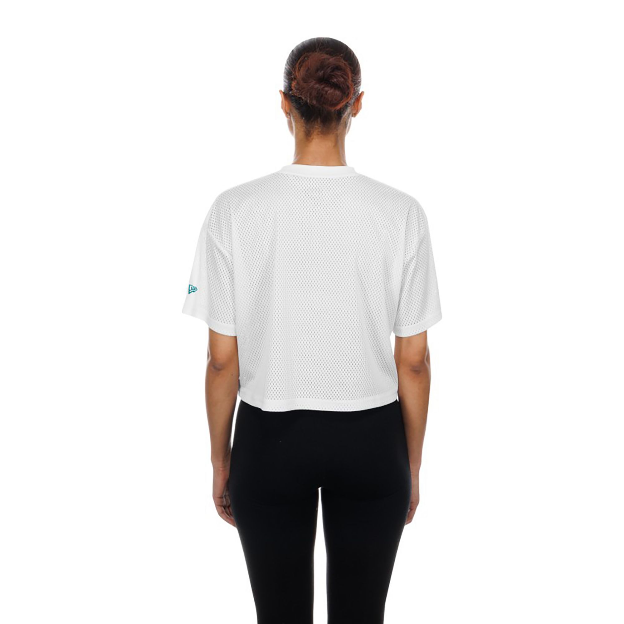 New Era Women's Miami Dolphins White Mesh Boxy T-Shirt product image
