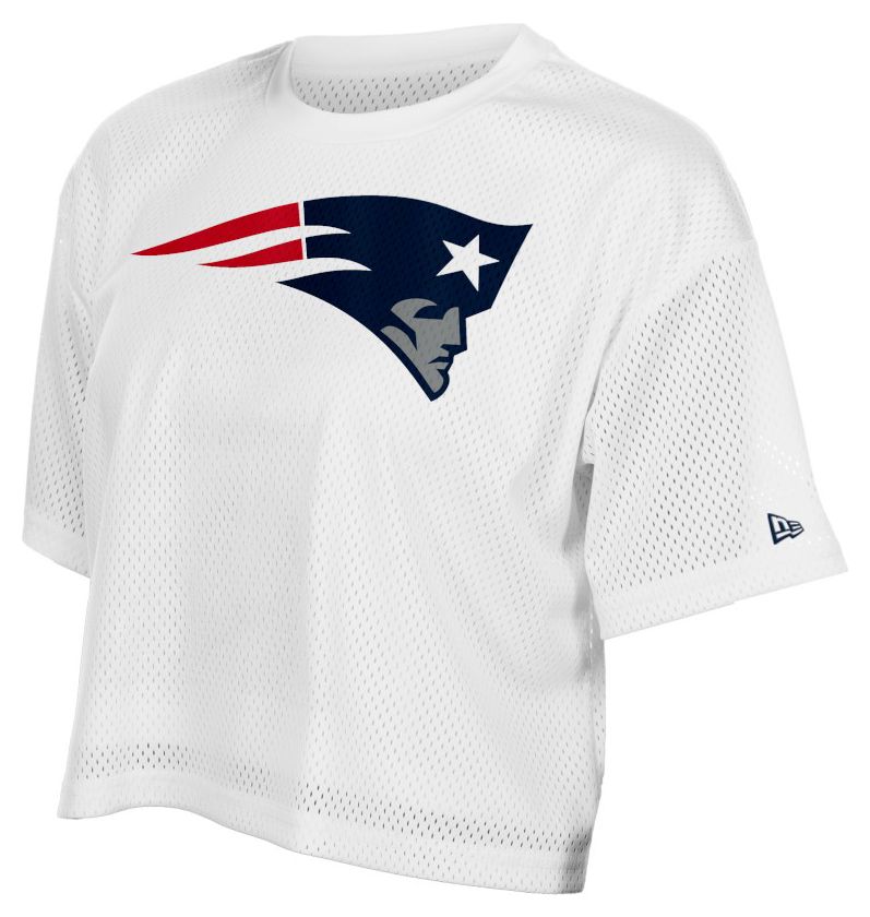 New Era Women's New England Patriots White Mesh Boxy T-Shirt product image