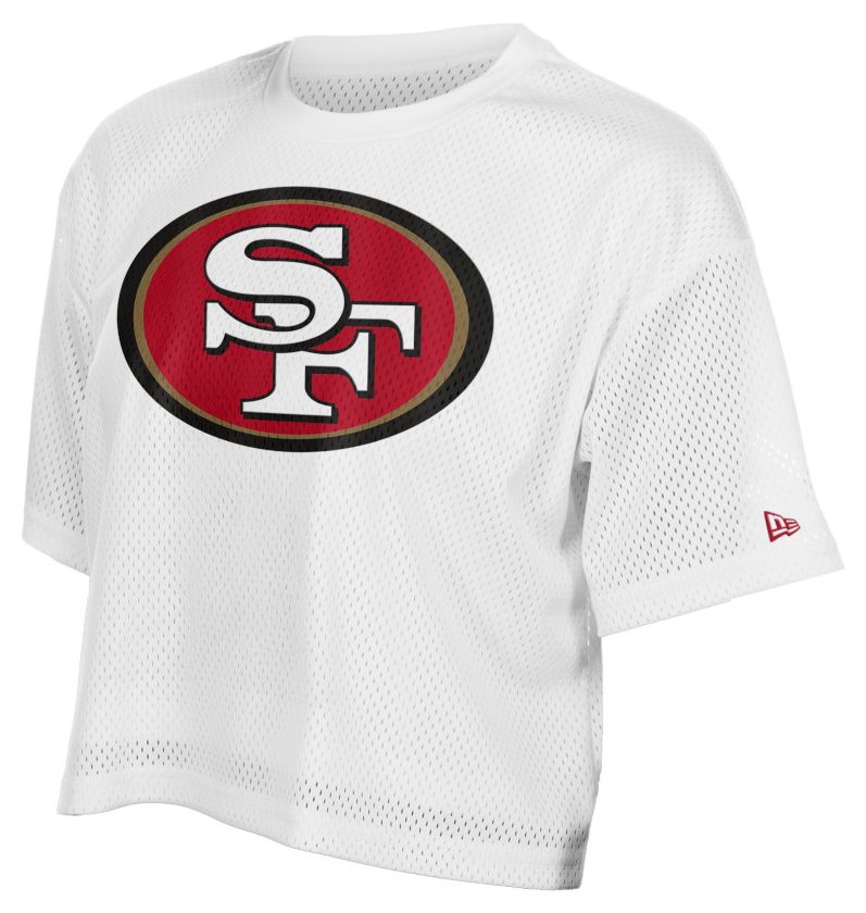 New Era Women's San Francisco 49ers White Mesh Boxy T-Shirt product image