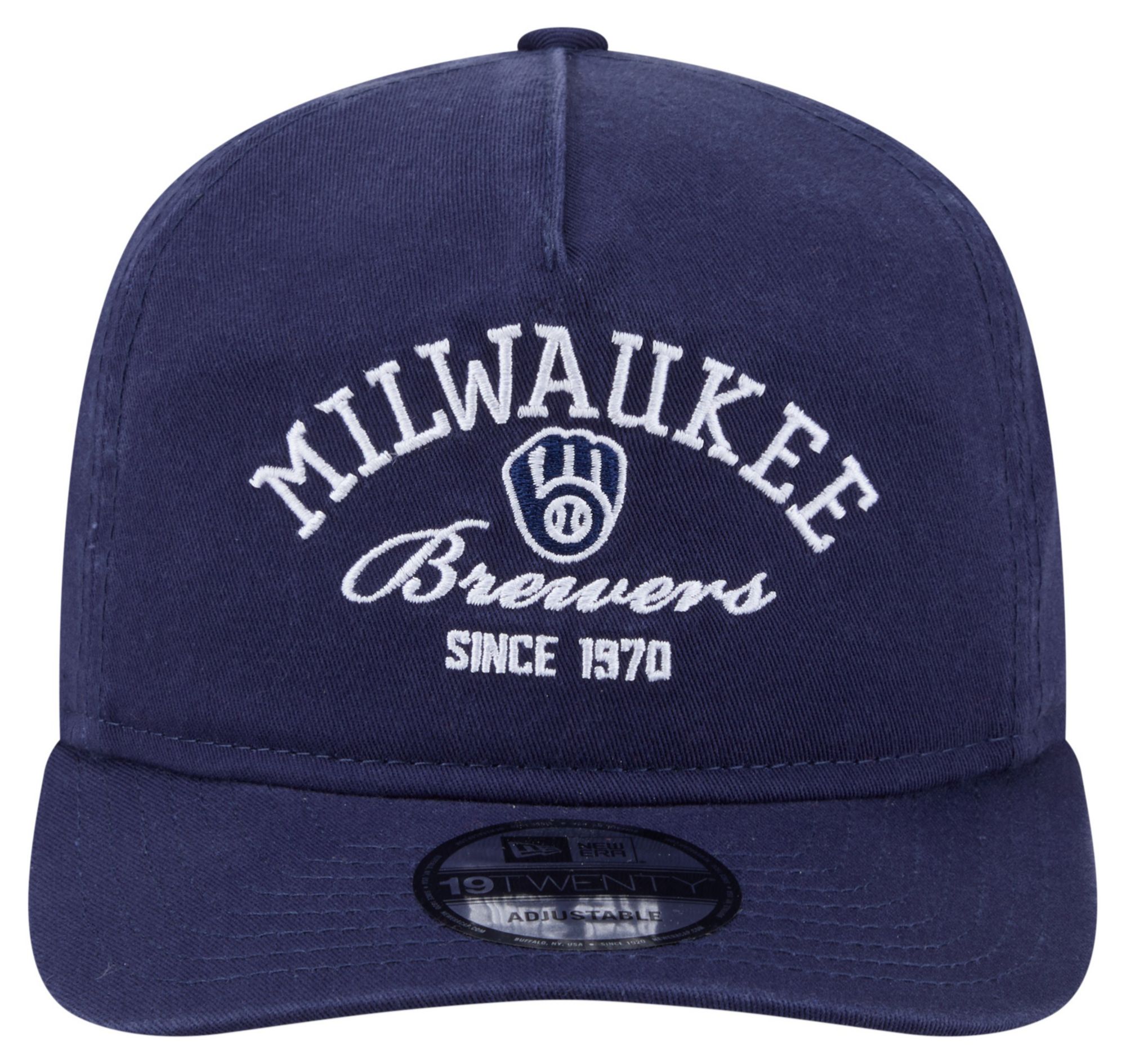 New Era Adult Milwaukee Brewers Navy 19Twenty Stacked Adjustable Hat product image