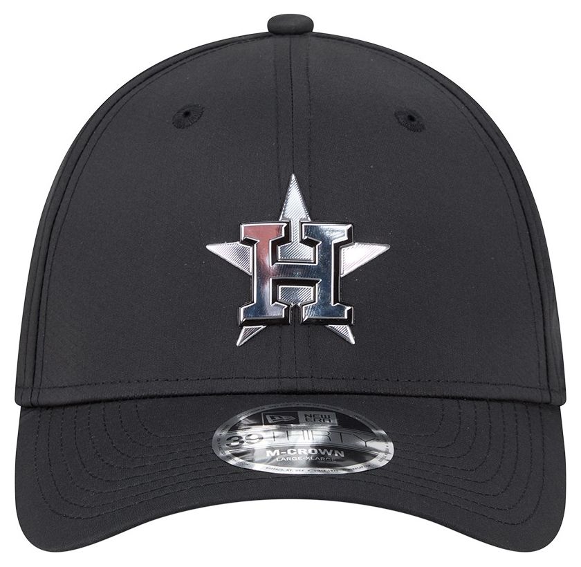 New Era Adult Houston Astros Black Metallic 39Thirty Stretch Fit Hat product image
