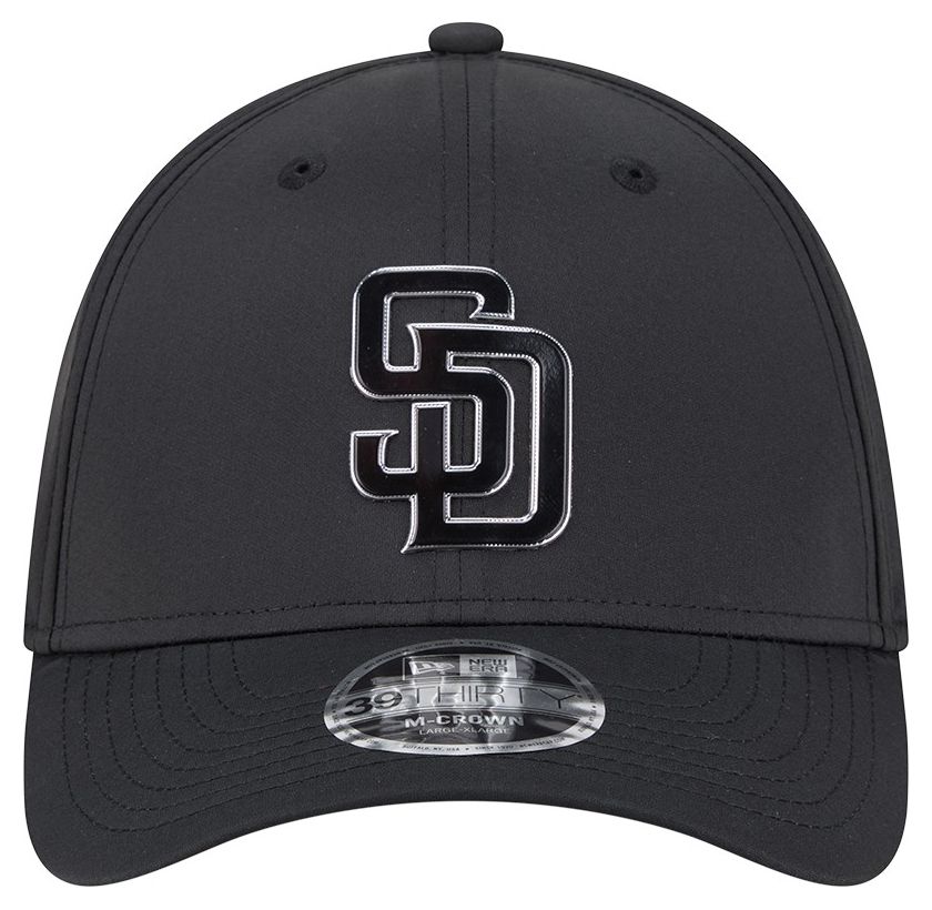 New Era Adult San Diego Padres Black Metallic 39Thirty Stretch Fit Hat product image