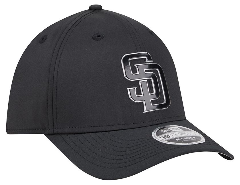 New Era Adult San Diego Padres Black Metallic 39Thirty Stretch Fit Hat product image
