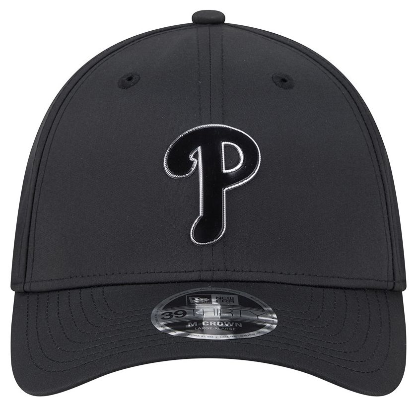 New Era Adult Philadelphia Phillies Black Metallic 39Thirty Stretch Fit Hat product image