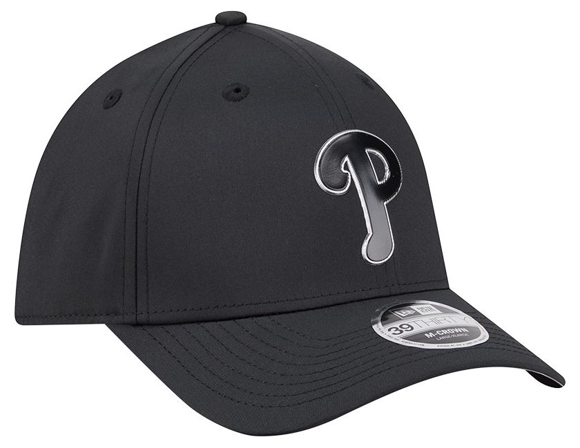 New Era Adult Philadelphia Phillies Black Metallic 39Thirty Stretch Fit Hat product image