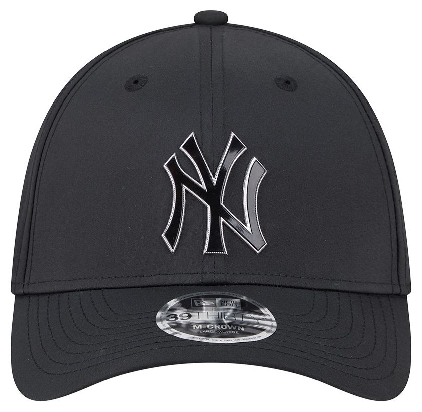 New Era Adult New York Yankees Black Metallic 39Thirty Stretch Fit Hat product image