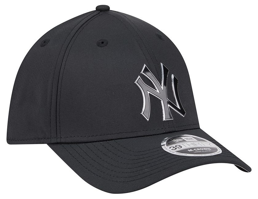 New Era Adult New York Yankees Black Metallic 39Thirty Stretch Fit Hat product image