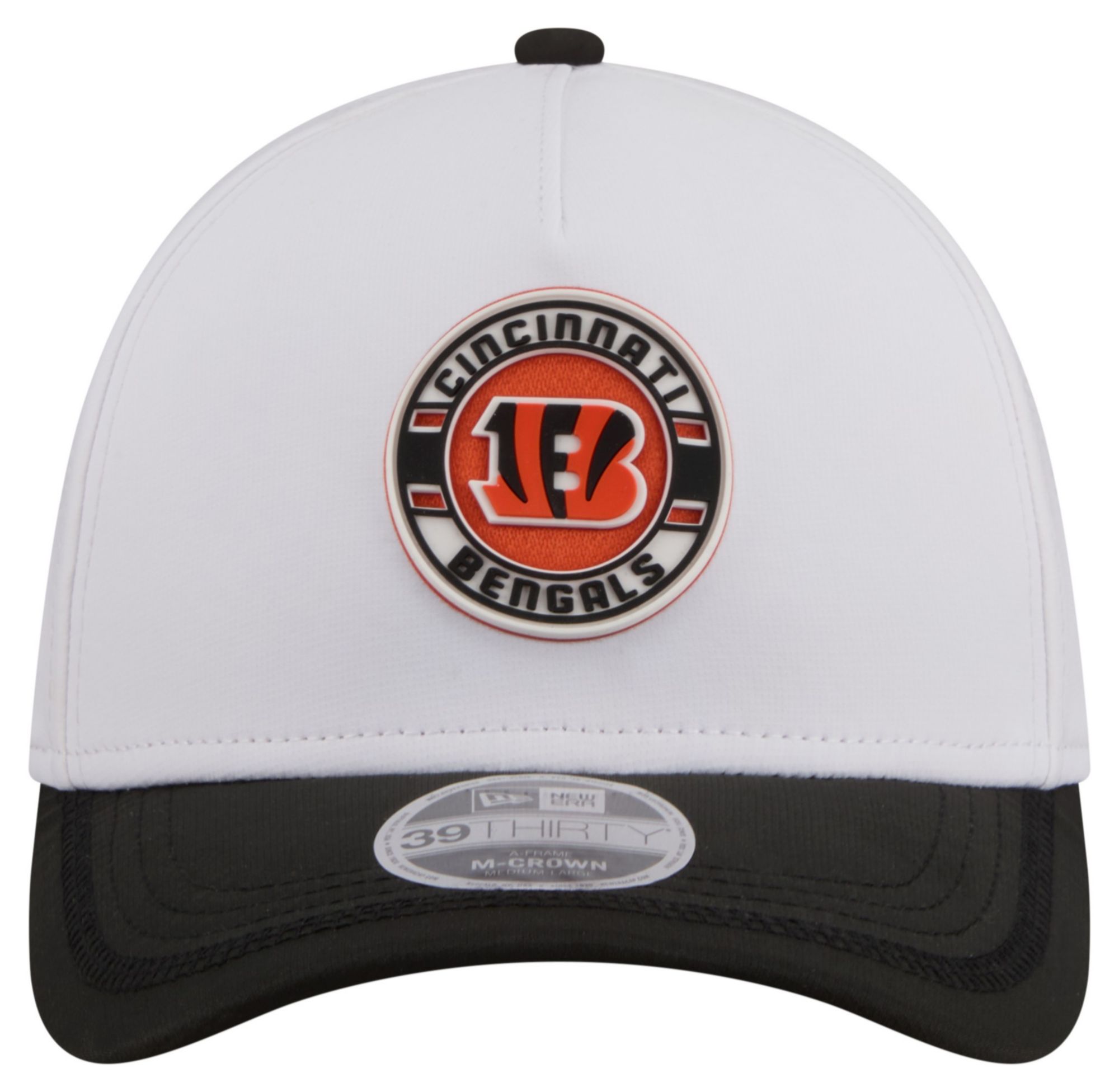 New Era Adult Cincinnati Bengals White A-Frame Patch 39Thirty Stretch Fit Hat product image
