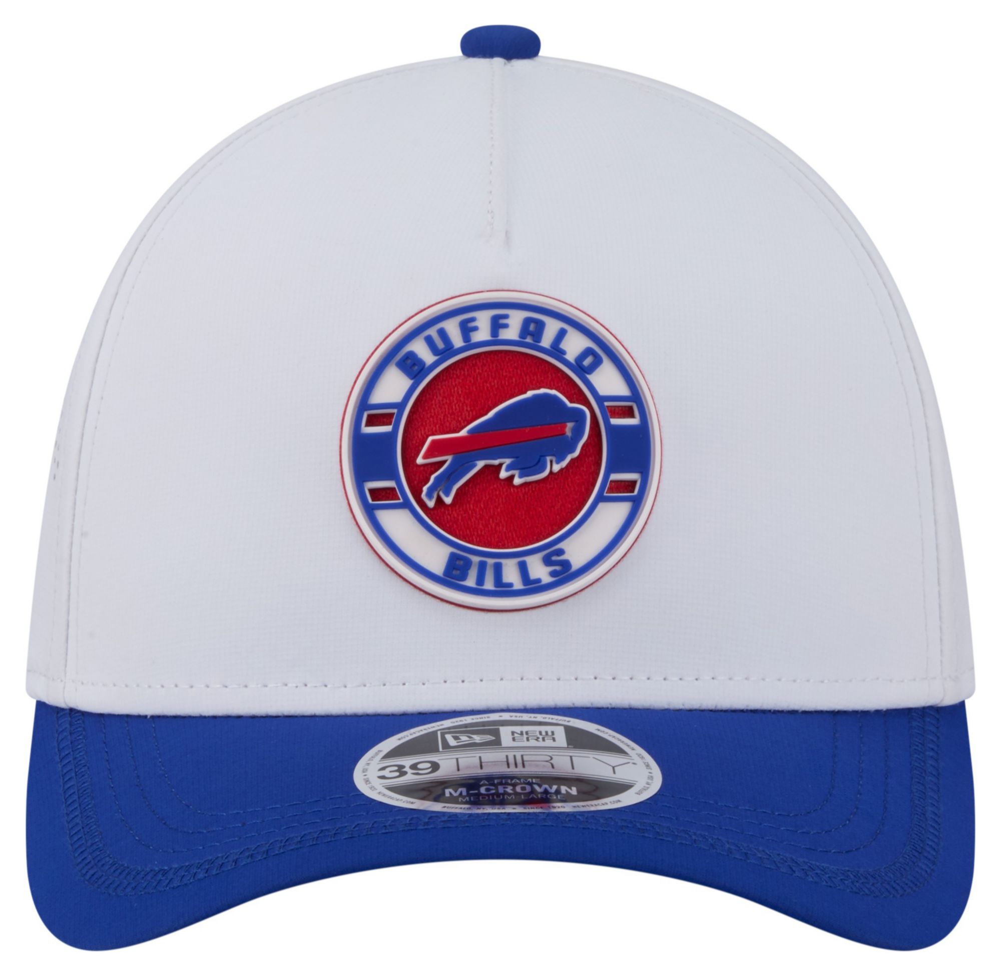 New Era Adult Buffalo Bills White A-Frame Patch 39Thirty Stretch Fit Hat product image